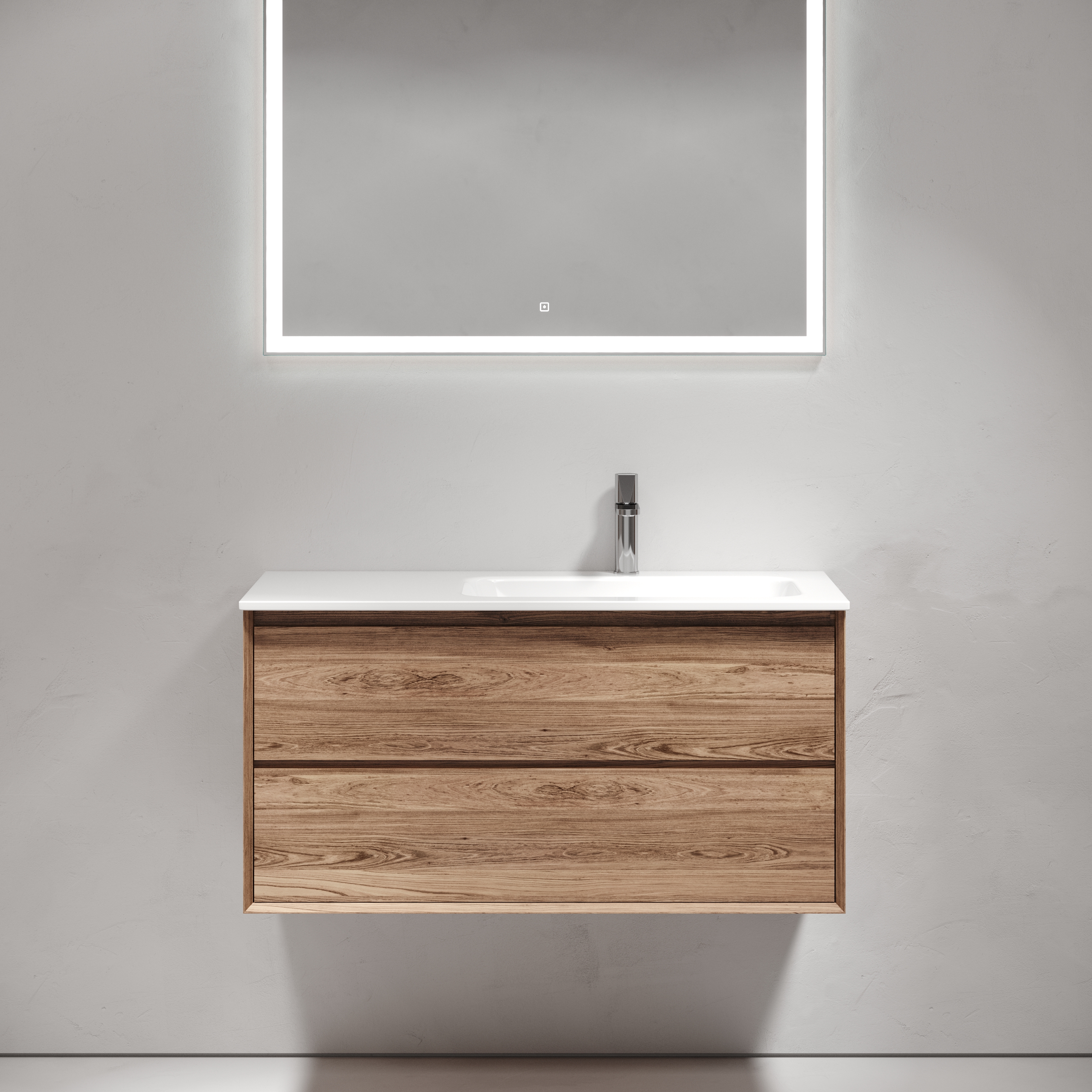 Мебель для ванной комнаты Sancos Marmi 2.0 100 см дуб чарльстон правая, цвет коричневый MR2.0100RECH - фото 1