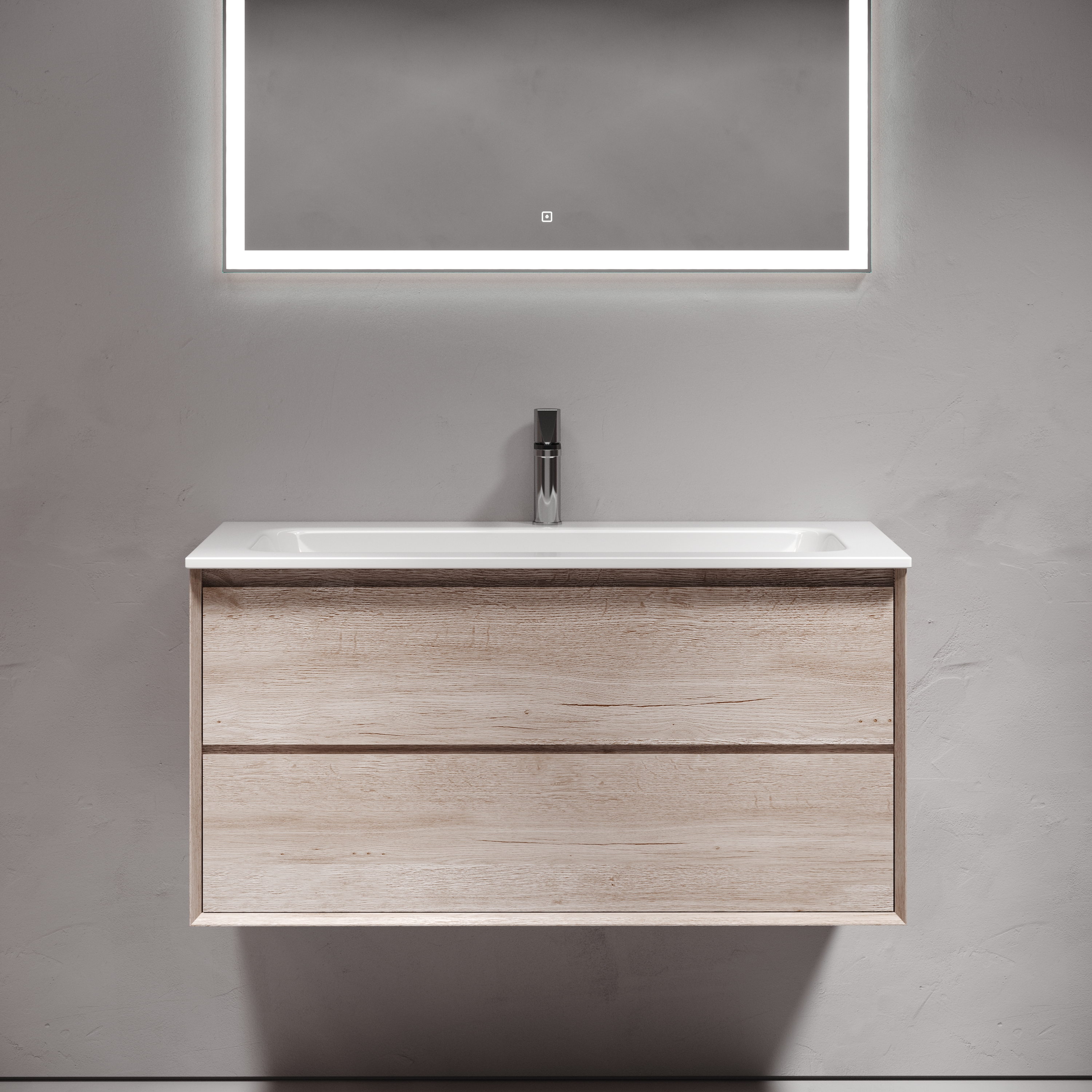 Мебель для ванной комнаты Sancos Marmi 2.0 100 см дуб галифакс натуральный, цвет коричневый MR2.0100EG - фото 1