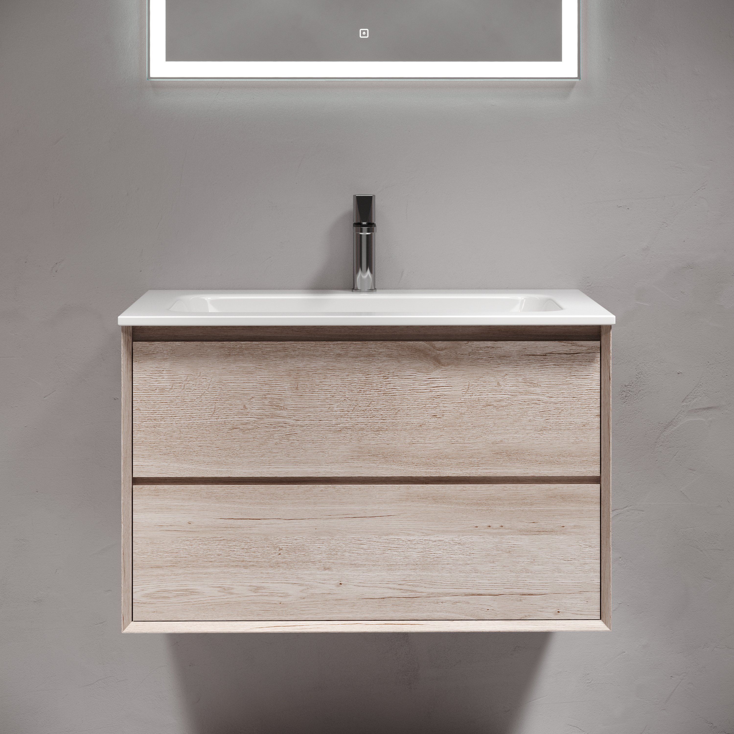 Мебель для ванной комнаты Sancos Marmi 2.0 80 см дуб галифакс натуральный, цвет коричневый MR2.080EG - фото 1