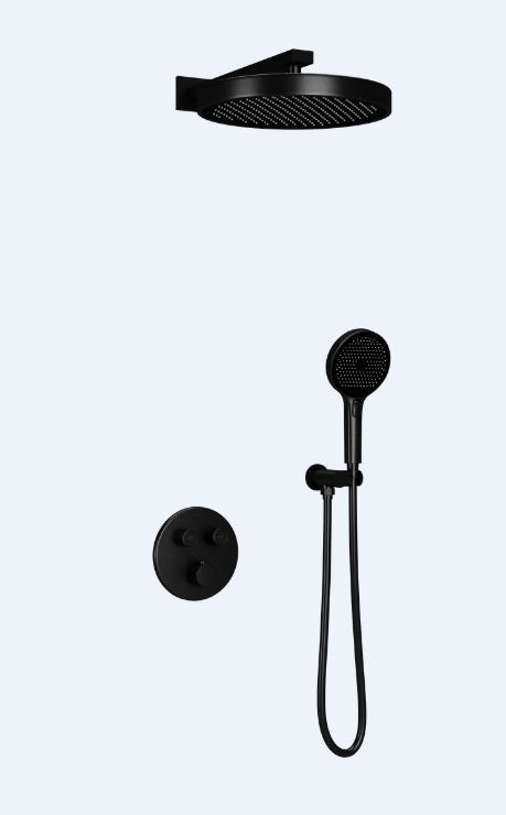 Встраиваемый душевой комплект Sancos Space SC3006GMG вороненая сталь с термостатом 62990₽