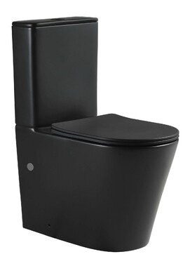 Напольный унитаз-моноблок SantiLine SL-5026MB безободковый, с сиденьем микролифт, черный