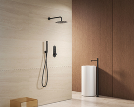 Встраиваемая душевая система SantiLine SL-9016MB черный матовый, с термостатом