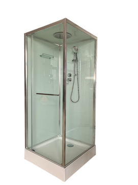 Душевая кабина SapBox 100x100 SB9091-100-02-WTR-CH стекло прозрачное, профиль хром