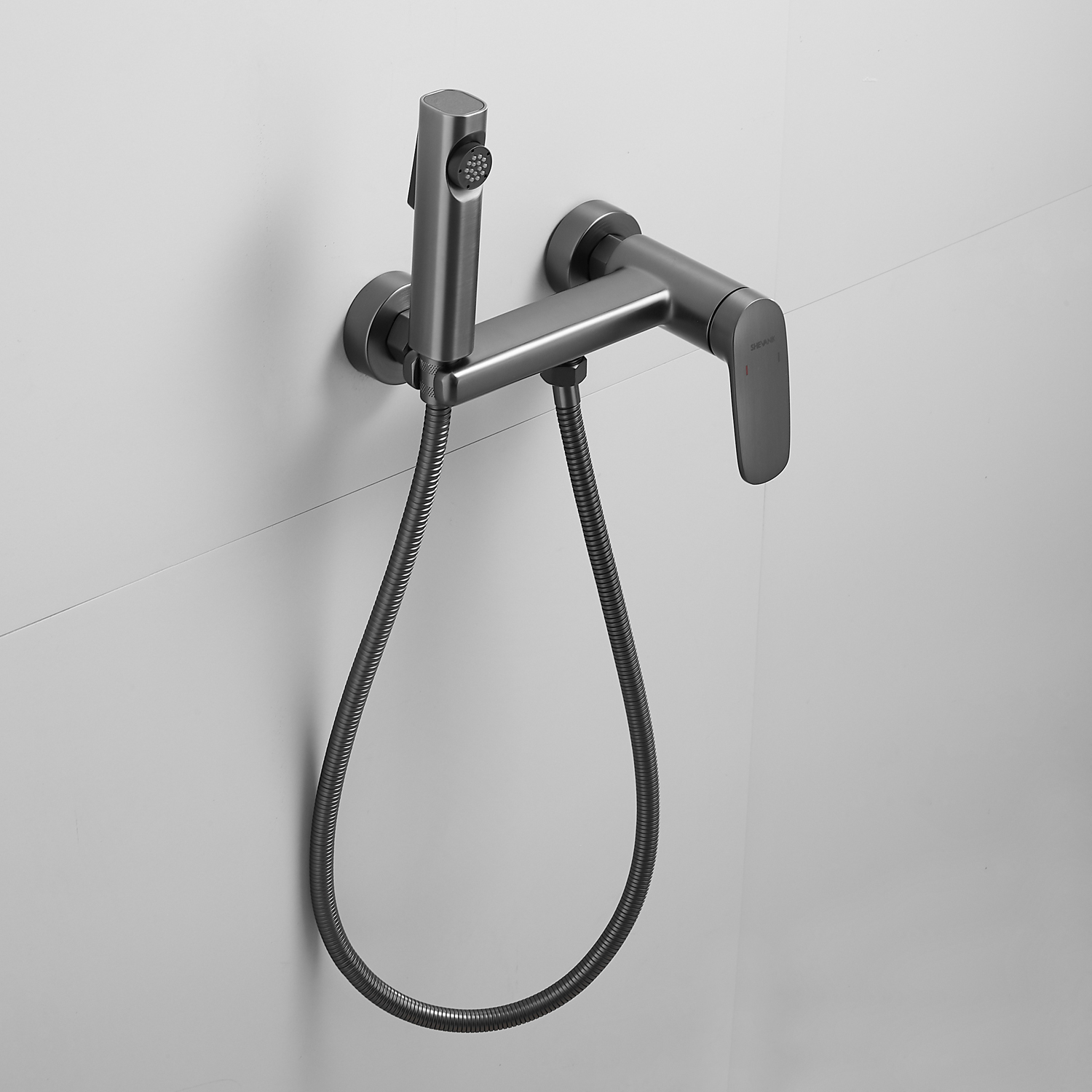Гигиенический душ со смесителем Shevanik S8505T-1 оружейная сталь - фото 3