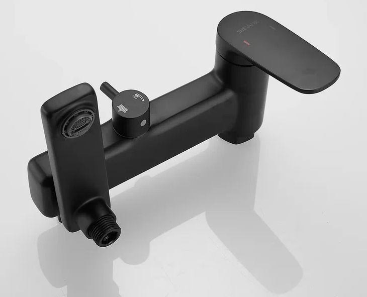 Душевая стойка Shevanik S8536H с изливом для ванны, черная, цвет черный - фото 3