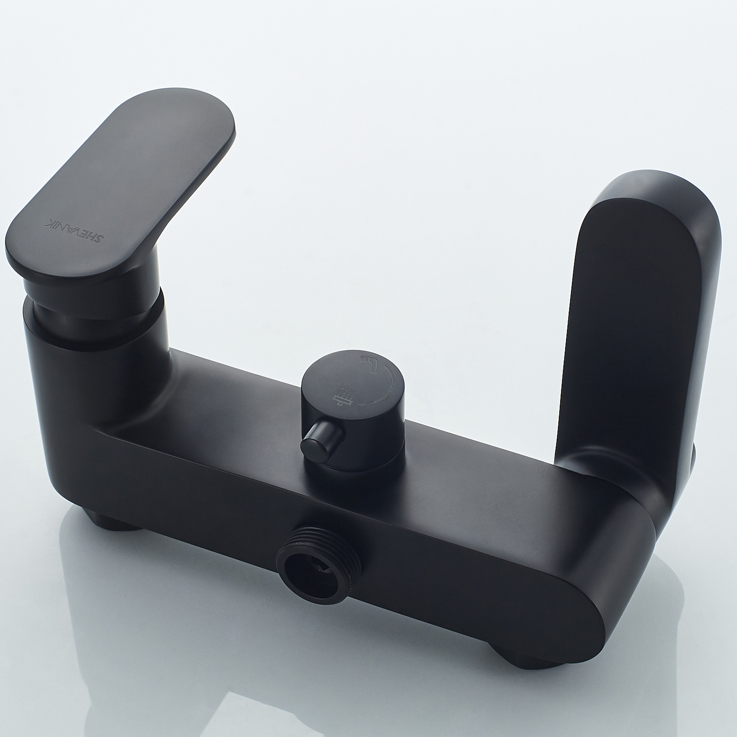 Душевая стойка Shevanik S8736H с изливом для ванны черная 20016₽