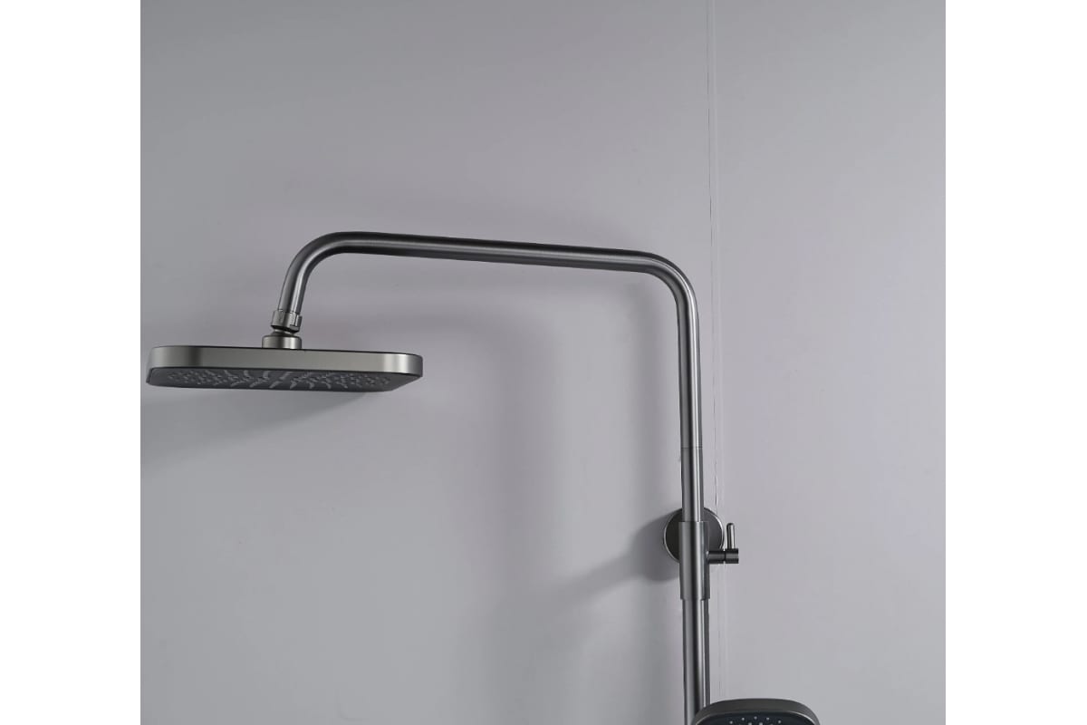 Душевая стойка Shevanik S9736T с изливом для ванны, оружейная сталь, цвет серый - фото 2