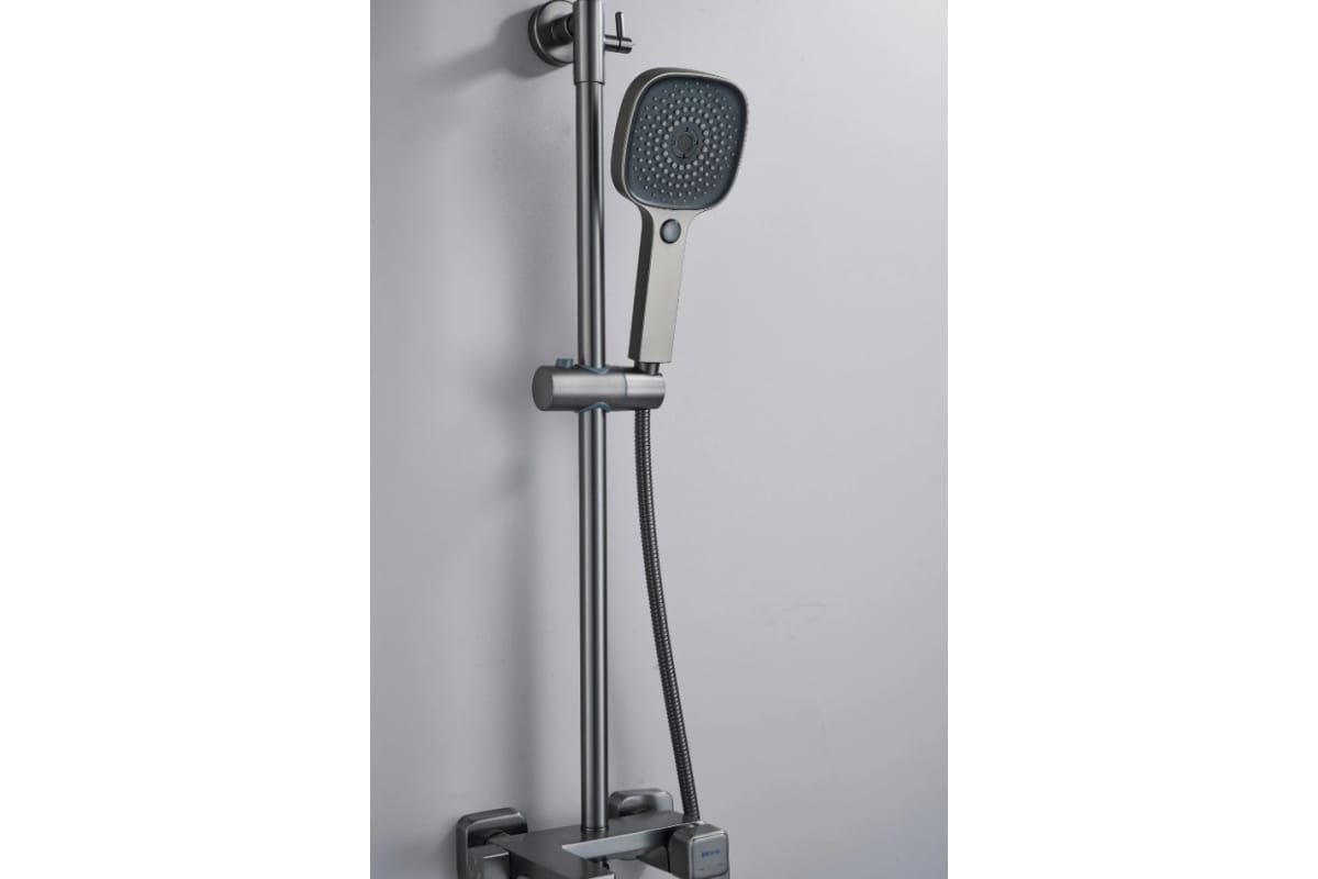 Душевая стойка Shevanik S9736T с изливом для ванны, оружейная сталь, цвет серый - фото 3