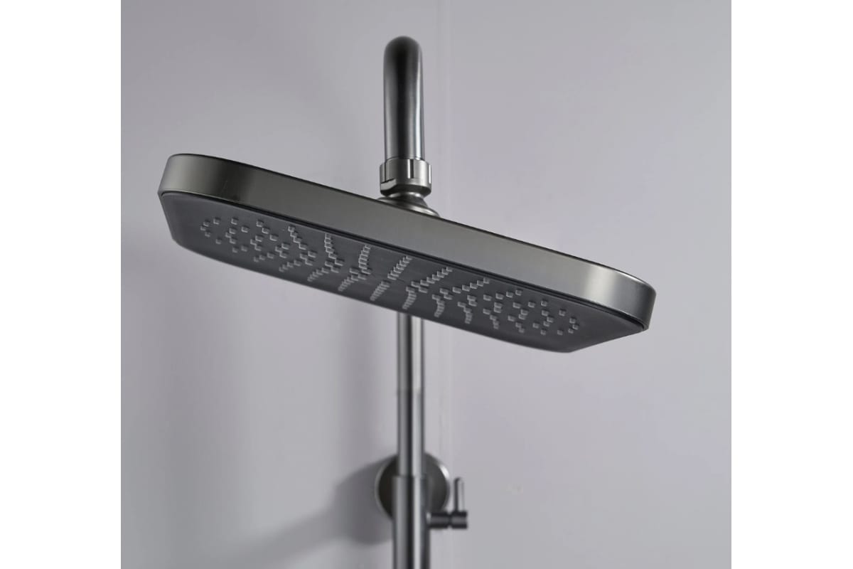 Душевая стойка Shevanik S9736T с изливом для ванны, оружейная сталь, цвет серый - фото 6
