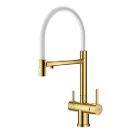 Смеситель для кухни Splenka S70 S70.63.03 золотой сатин, с подключением к фильтру