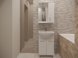 Гарнитур для ванной комнаты Stella Polar Фантазия 55 см белая, напольная