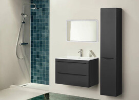 Фото Мебель для ванной Style Line Бергамо 90 люкс черный антискрейтч подвесной