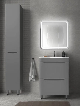 Мебель для ванной Style Line Бергамо 90 люкс серый антискрейтч напольный