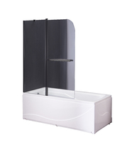 Шторка для ванны Taliente 120x140 см TA-1214CB стекло прозрачное, профиль черный