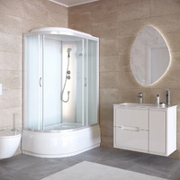 Душевая кабина Taliente 120x80 TA-12080M(R) стекло рифленое, профиль матовый хром, правая, с высоким поддоном