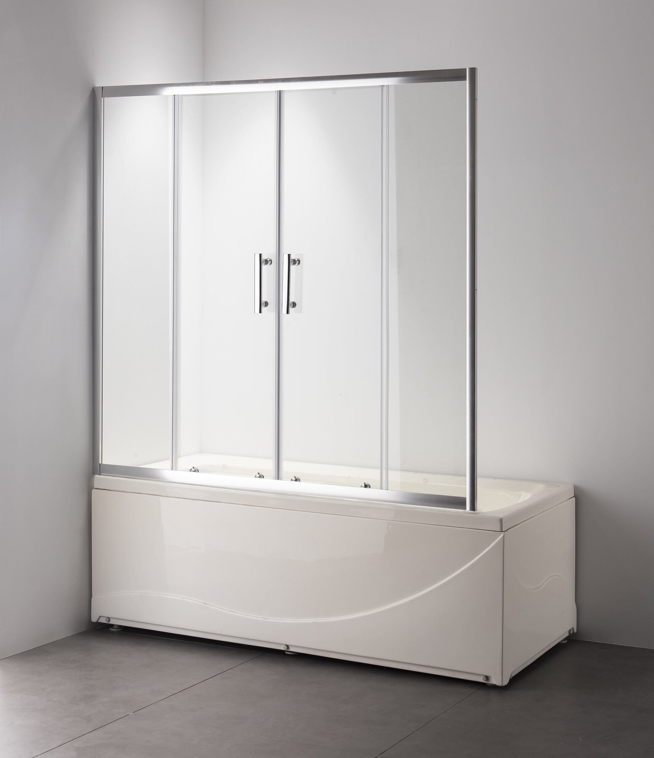 Душевая шторка на ванну Taliente 150x140 см TA-1514CP стекло прозрачное профиль хром 15800₽