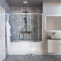 Шторка для ванны Taliente 170x140 см TA-1714CP стекло прозрачное, профиль хром