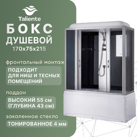 Душевой бокс Taliente 170x75 TA-17075G стекло тонированное, профиль матовый хром
