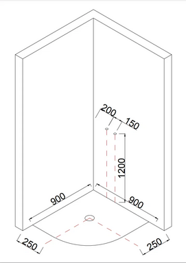 Фото Душевая кабина Taliente 90x90 TA-9090G с высоким поддоном, стекло тонированное, профиль матовый хром