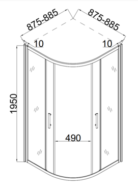 Фото Душевой уголок Taliente 90x90 см TA-09091-1CP стекло прозрачное, профиль хром