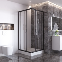 Душевой угол Taliente 90x90 см TA-09092-1CB стекло прозрачное, профиль матовый черный, без поддона