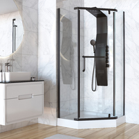 Душевой угол Taliente 90x90 см TA-09093-1CB стекло прозрачное, профиль матовый черный, без поддона