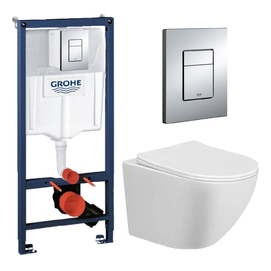 Фото Комплект 5 в 1 Taliente Amato AM25010+Инсталляция Grohe Rapid SL 38772001+Кнопка смыва хром