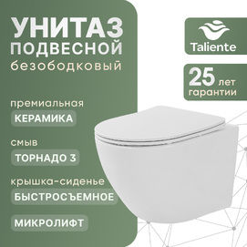 Подвесной унитаз Taliente Amato Esteso Tornado 3 AE65053 с микролифтом