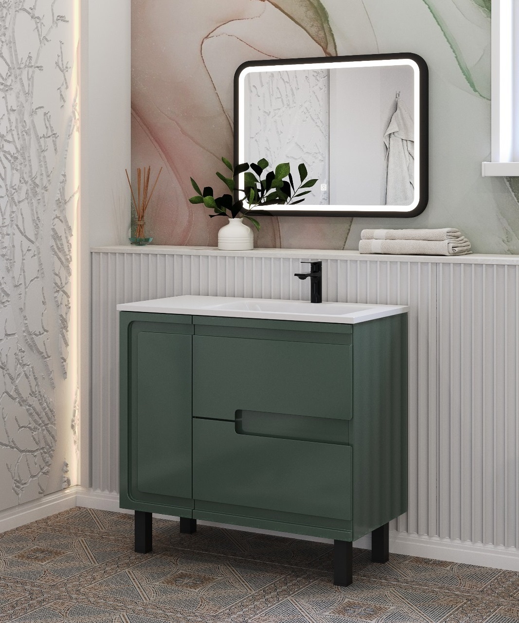 Мебель для ванной комнаты Taliente Cevia 80 см подвесная зеленая 27546₽