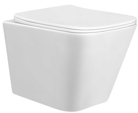 Унитаз подвесной Taliente Correto CR25200 безободковый, быстросъемное тонкое сиденье с микролифтом, белый