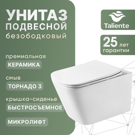 Подвесной унитаз Taliente Correto Tornado 3 CR55003 с микролифтом