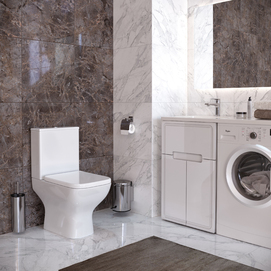 Унитаз-компакт безободковый Taliente Elegante EL35055 быстросъемное тонкое сиденье с микролифтом, белый