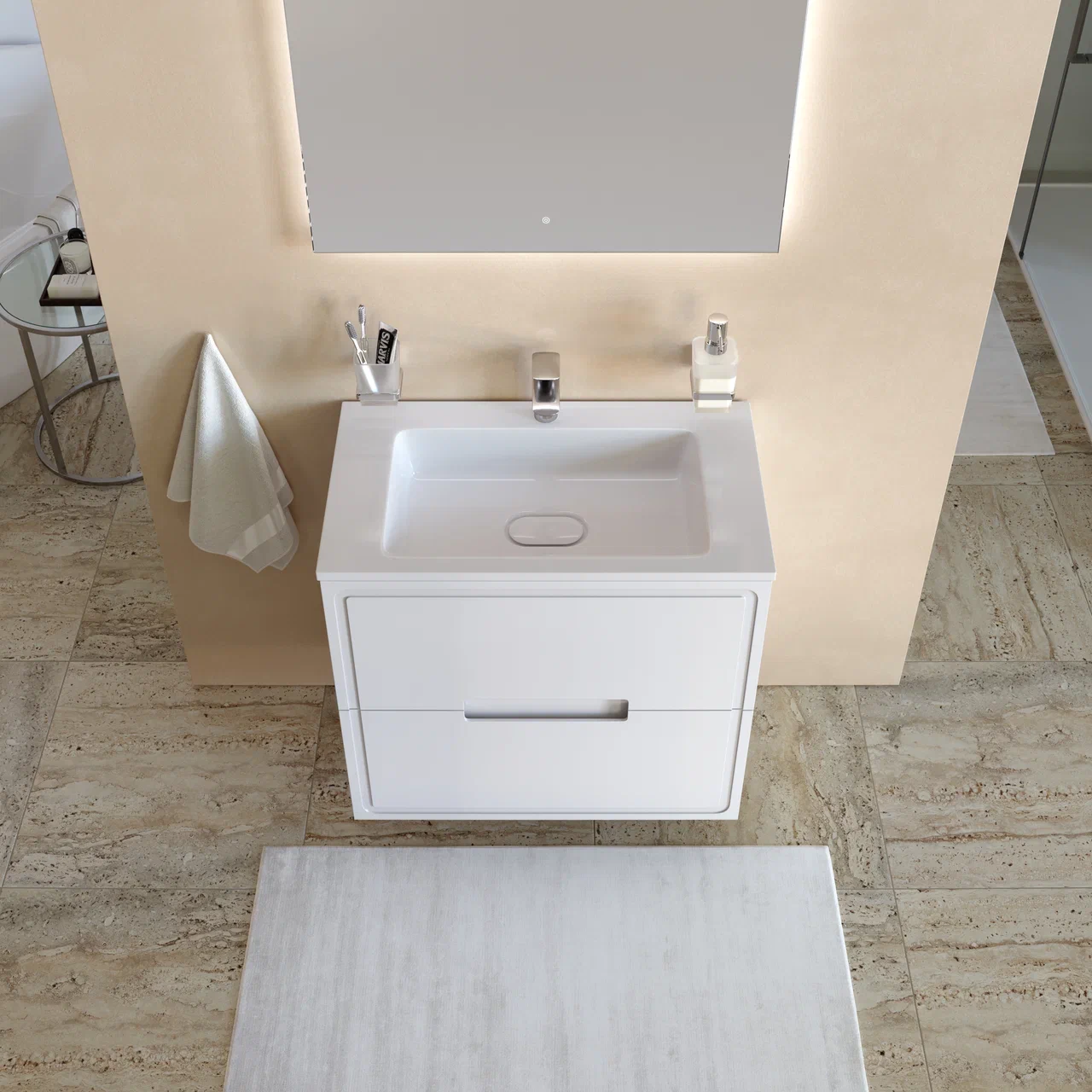 Мебель для ванной комнаты Taliente Olejio 62 см подвесная, подвесная, белая, цвет белый TA-MBO-65PR-blanco - фото 5