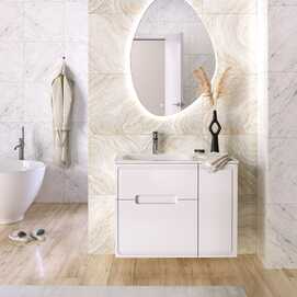 Мебель для ванной комнаты Taliente Olejio 90 L белая левая