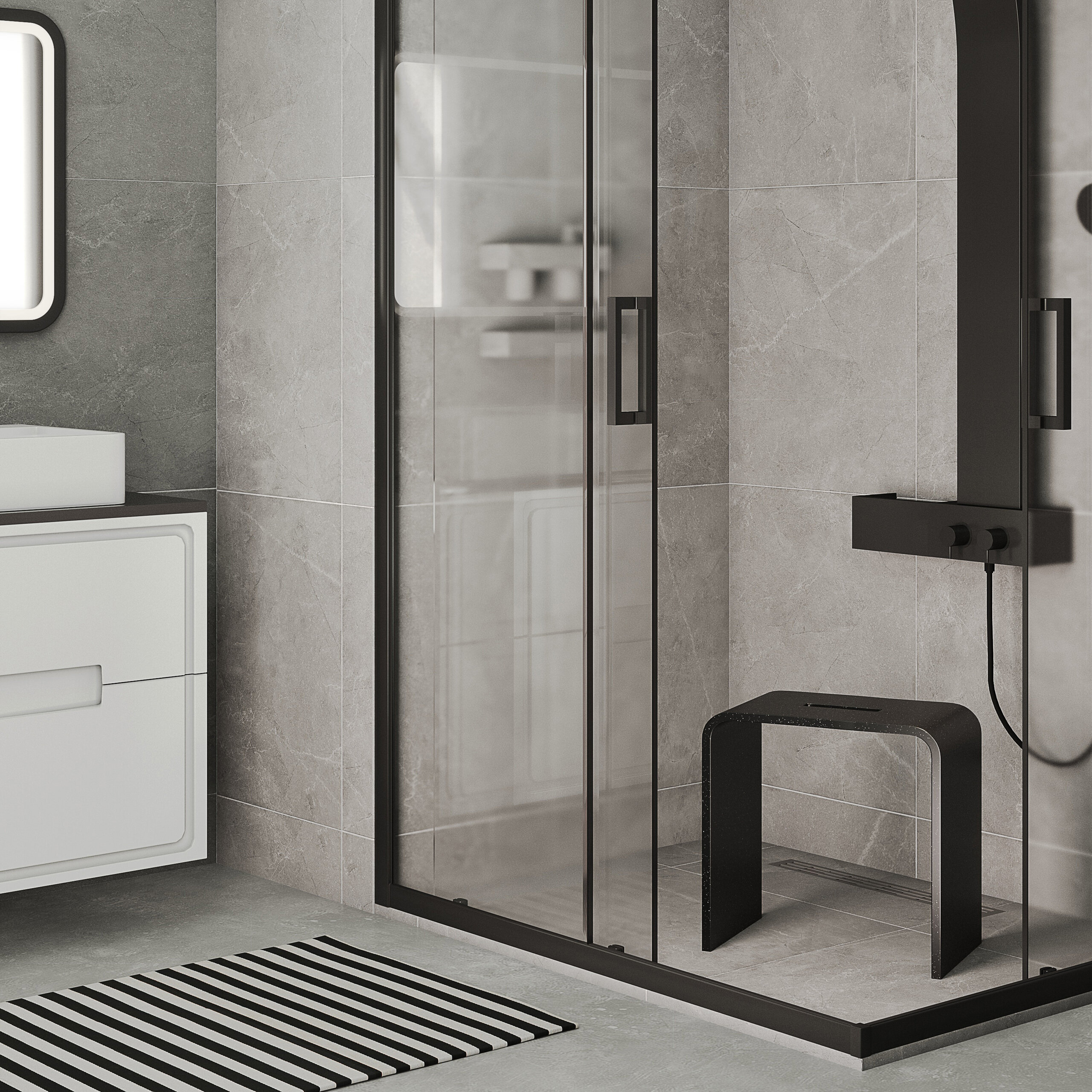 Стул для душевой кабины Taliente Sgabello TA-STOOL41-nero черный