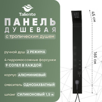 Душевая система Taliente TA-G-A01Bb с гидромассажем, без излива, черная