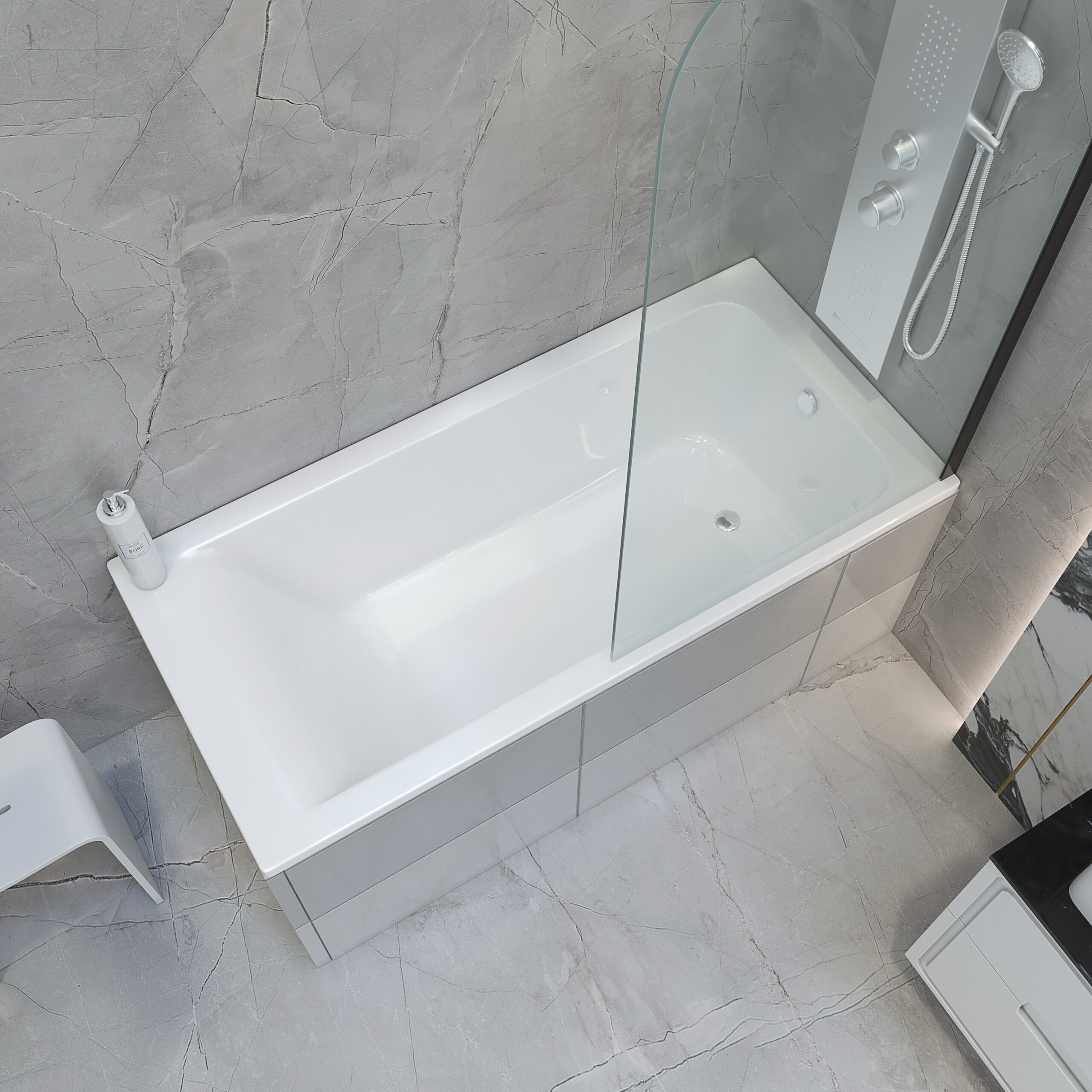 Ванна из литьевого мрамора Taliente Egoista 160x70 белая 49320₽