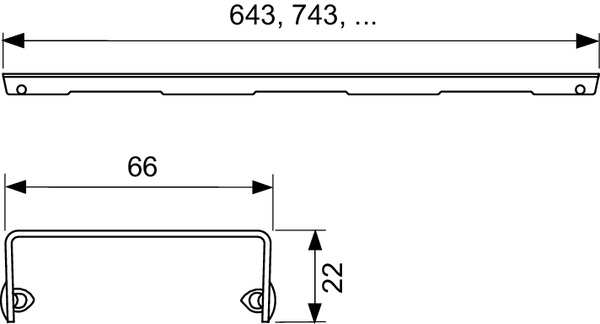 Декоративная решетка Tece Tecedrainline 600721 64.3 см сатин - фото 2