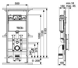 Инсталляция Tece TeceLux 9600100 115 см - фото 2