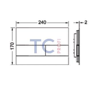 Кнопка для инсталляции Tece Planus 9240801 22x15 см, цвет сатин - фото 2