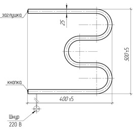 Фото Электрический полотенцесушитель Тера М-образные 50x40 ПСН-02-01 хром
