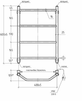 Фото Электрический полотенцесушитель Тера Виктория 40x60 ПСН-11-01 хром