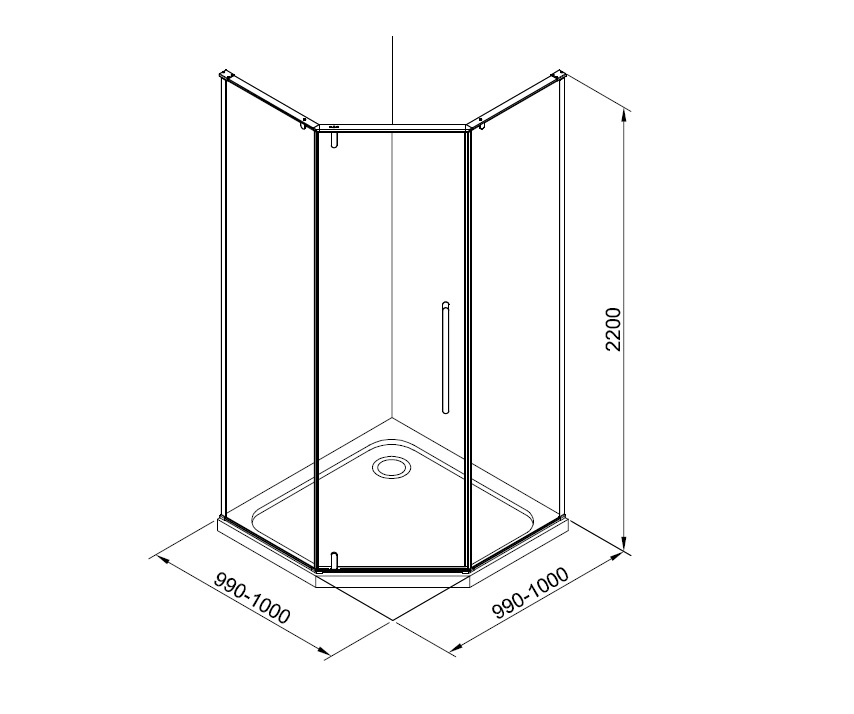 Душевой уголок Terminus Альба 100х100 4EW100х100C без поддона стекло прозрачное профиль хром 74500₽