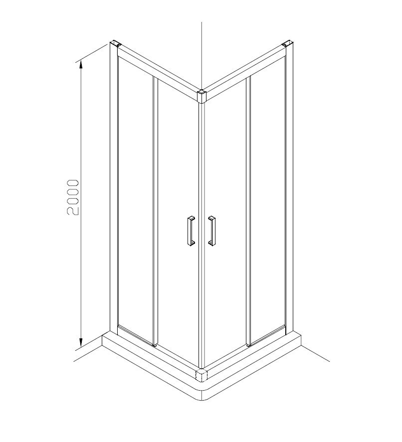 Душевой уголок Terminus Соренто 90х90 5ES90х90B без поддона стекло прозрачное профиль черный матовый 64500₽