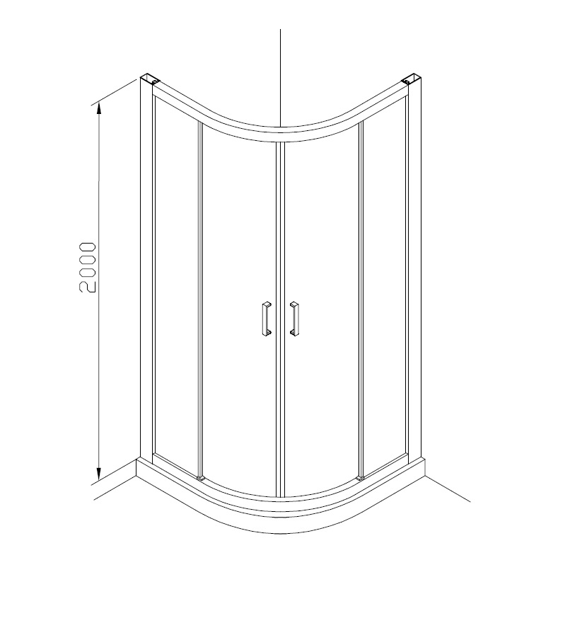 Душевой уголок Terminus Соренто 100х100 6ES100х100B без поддона стекло прозрачное профиль черный матовый 68500₽