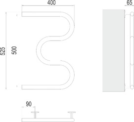 Фото Полотенцесушитель электрический Terminus Электро 25 М-обр 400х500 хром