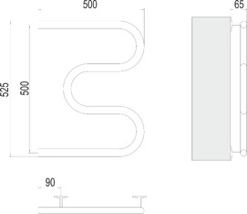 Фото Полотенцесушитель электрический Terminus Электро 25 М-обр 500х500 хром