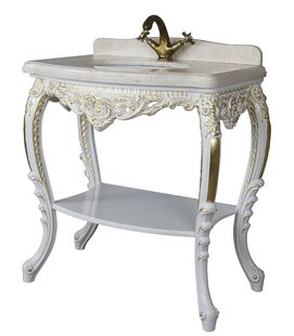 Консоль под раковину Tessoro Isabella 100 белый глянец с золотом