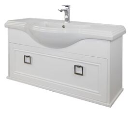 Тумба под раковину Tessoro TS-F90105-CH-W-S подвесная 105 белая с патиной серебро