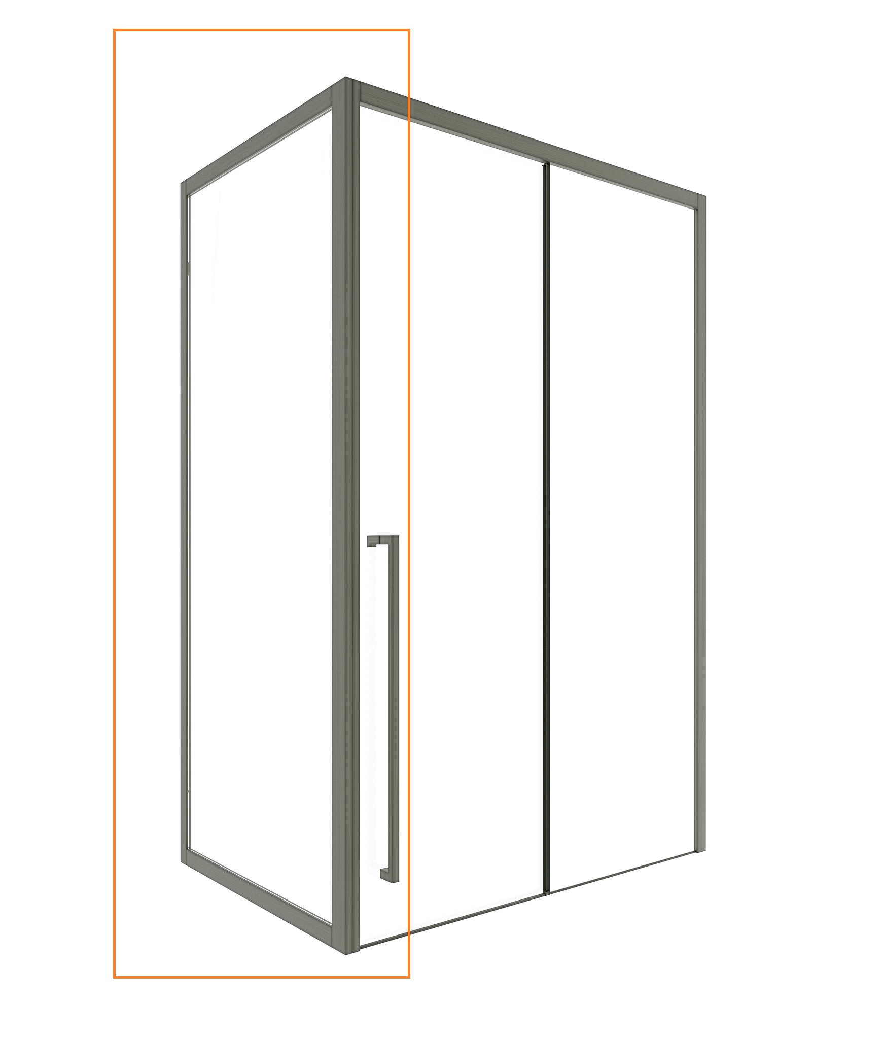 Боковая стенка Timo 100х200 T61 стекло прозрачное профиль никель 37128₽